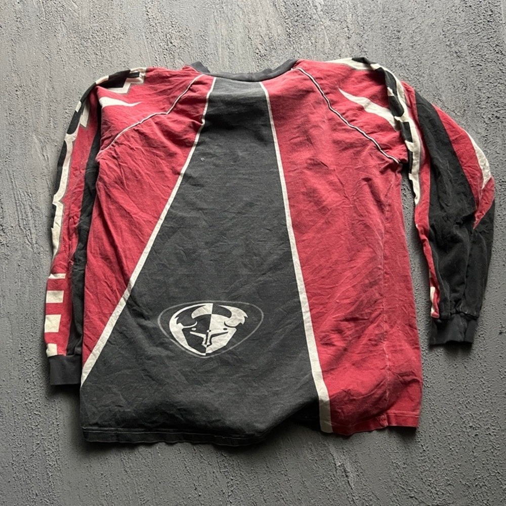 Vintage Thor Motocross Jersey Men Large Red 1990s Flow Racing Long Sleeve - Picture 9 of 9